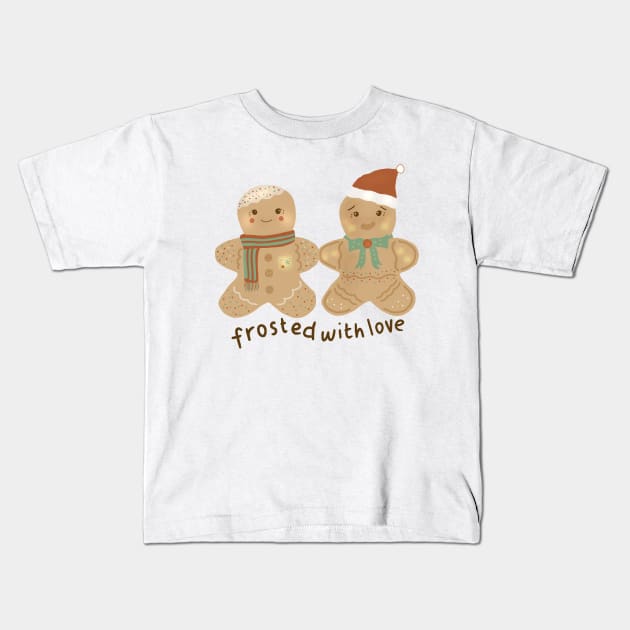 Christmas Frosted Gingerbread Cookies Kids T-Shirt by aaalou